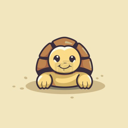 Illustration for Cute cartoon turtle icon. Vector illustration of a cute tortoise. - Royalty Free Image