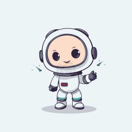 Illustration for Cute cartoon astronaut with thumbs up. Cute vector illustration. - Royalty Free Image