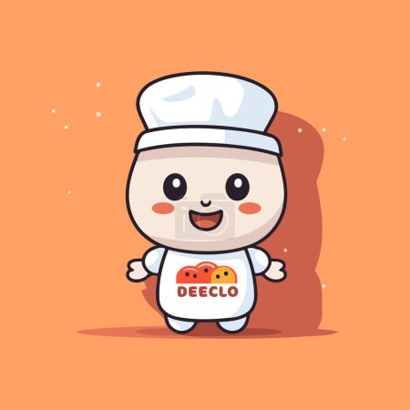 Illustration for Cute chef character design. Cute chef character vector illustration. - Royalty Free Image