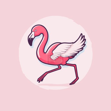 Téléchargez les illustrations : Icône Flamingo. Illustration vectorielle d'un flamant rose. - en licence libre de droit