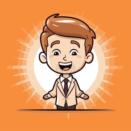 Illustration for Businessman cartoon character. Vector illustration in a flat design style. - Royalty Free Image