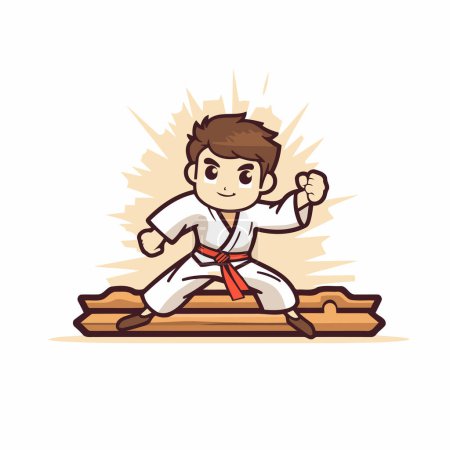 Illustration for Taekwondo. Martial arts. Vector illustration. Cartoon style. - Royalty Free Image
