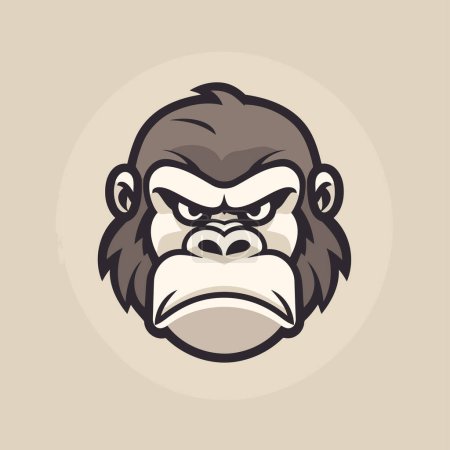 Gorilla head mascot. Vector illustration for your graphic design.