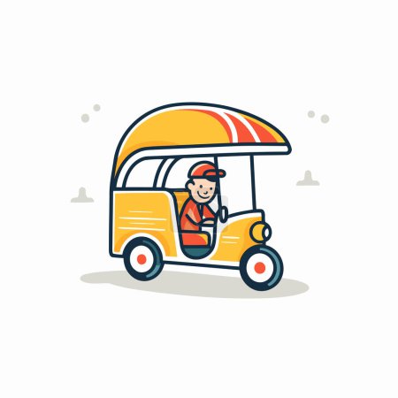 Rickshaw o tuk tuk icono. ilustración vectorial.