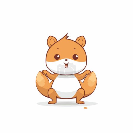 Ilustración de Lindo personaje de hamster de dibujos animados. Ilustración vectorial sobre fondo blanco. - Imagen libre de derechos