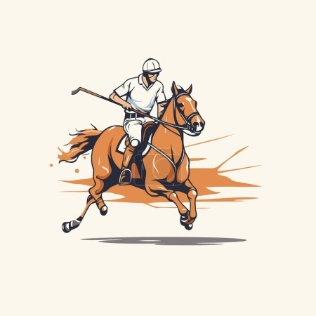Illustration for Horse riding. jockey on horseback. Vector illustration. - Royalty Free Image