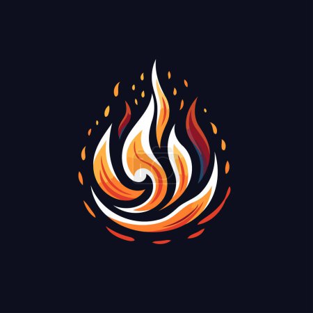 Illustration for Fire logo design template. Abstract fire logotype concept vector illustration. - Royalty Free Image