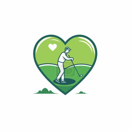Illustration for Golf club logo design template. Vector illustration of golf club icon. - Royalty Free Image