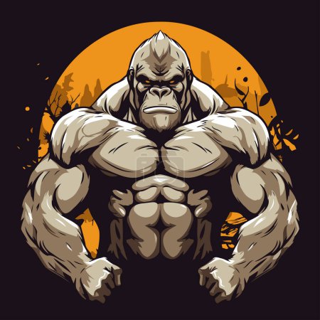 Illustration for Gorilla or gorilla bodybuilder. Vector illustration for your design - Royalty Free Image