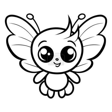 Illustration for Cute cartoon fly. Coloring book for children. Vector illustration. - Royalty Free Image