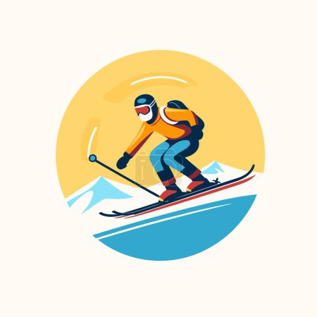 Illustration for Snowboarder. skier. snowboarder vector illustration. - Royalty Free Image