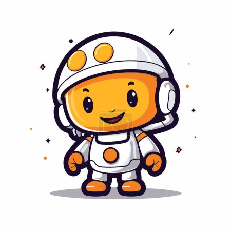 Illustration for Cute astronaut. Vector illustration on white background. Cartoon style. - Royalty Free Image
