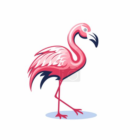 Téléchargez les illustrations : Illustration vectorielle Flamingo. Oiseau exotique isolé sur fond blanc. - en licence libre de droit