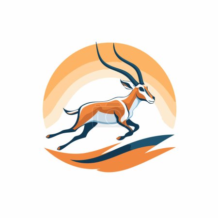 Illustration for Antelope logo design template. Vector illustration of antelope logo. - Royalty Free Image