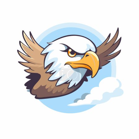 Téléchargez les illustrations : Modèle de conception de logo Eagle. Illustration vectorielle d'une mascotte d'aigle américain. - en licence libre de droit