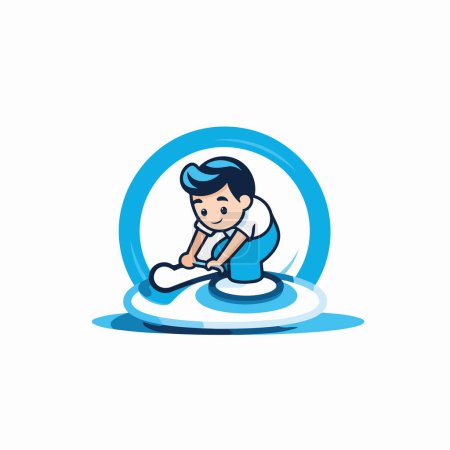 Téléchargez les illustrations : Service de nettoyage Logo Icône Design. Modèle de logo de service de nettoyage. - en licence libre de droit