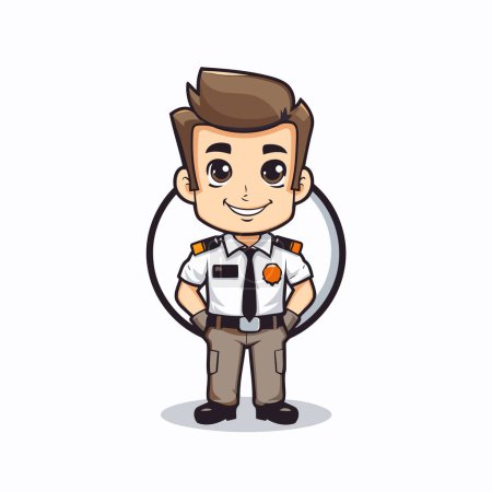 Illustration for Police man character isolated on white background. Vector illustration. Eps 10 - Royalty Free Image