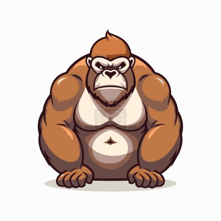 Illustration for Gorilla vector illustration. Isolated on a white background. - Royalty Free Image