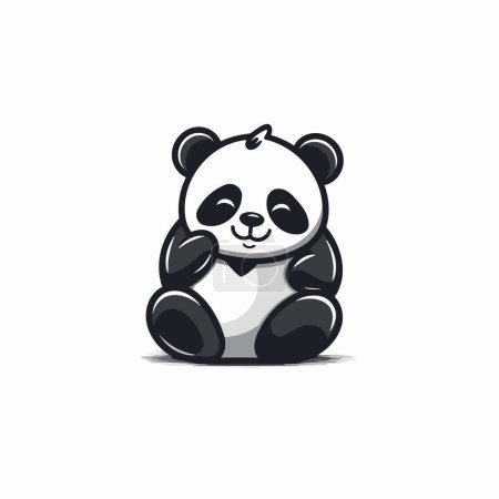Téléchargez les illustrations : Illustration vectorielle de panda mignon isolé sur un fond blanc. - en licence libre de droit