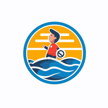 Illustration for Lifeguard Icon Logo Design Element. Can be used as a symbol related to security - Royalty Free Image