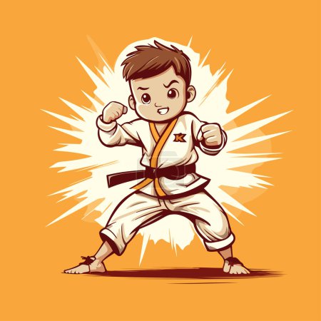 Illustration for Taekwondo boy. Vector illustration of a taekwondo boy. - Royalty Free Image