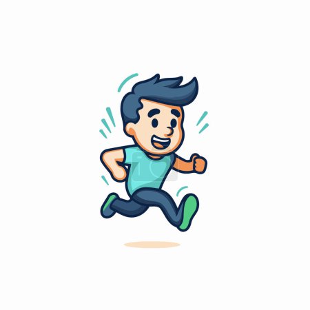 Illustration for Running man. jogging vector illustration. Flat cartoon character design. - Royalty Free Image