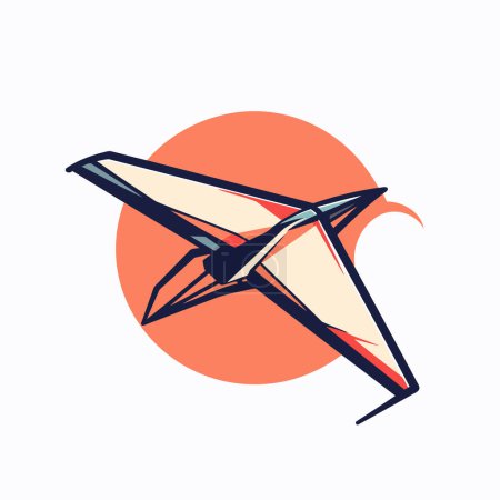 Illustration for Hang glider icon. Vector illustration in flat design style. - Royalty Free Image