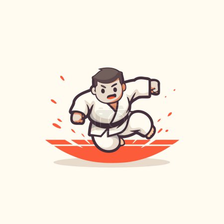Illustration for Taekwondo. Vector illustration of a karate man. - Royalty Free Image