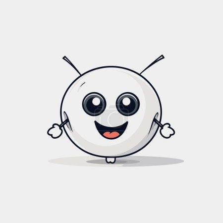 Illustration for Cute Cartoon Mascot Character with Smiling Face. Vector Illustration - Royalty Free Image
