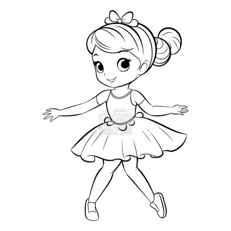 Téléchargez les illustrations : Jolie petite ballerine en tutu. Illustration vectorielle. - en licence libre de droit
