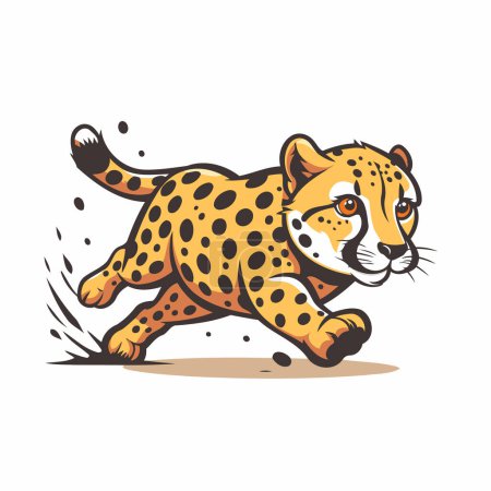 Illustration for Cheetah running vector illustration. Cartoon cheetah running. - Royalty Free Image