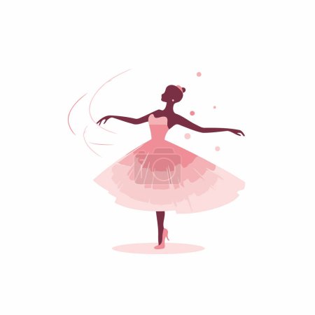 Ballet ballerina in pink tutu. Vector illustration.