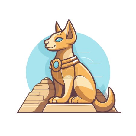 Ilustración de Perro egipcio. Antiguo animal egipcio. Ilustración vectorial en estilo de dibujos animados - Imagen libre de derechos
