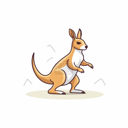 Illustration for Kangaroo is standing on its hind legs. Vector illustration. - Royalty Free Image