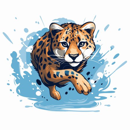 Téléchargez les illustrations : Cheetah. Illustration vectorielle d'un guépard sur fond blanc. - en licence libre de droit