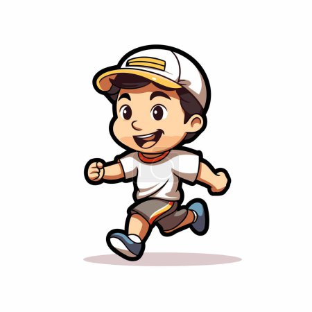 Illustration for Cartoon boy running. Vector illustration. Isolated on white background. - Royalty Free Image