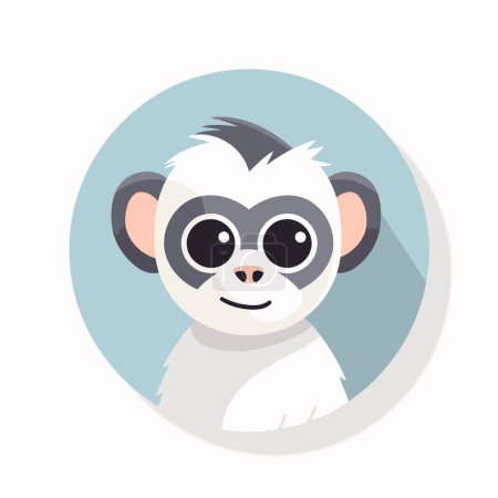 Ilustración de Lindo mono bebé icono plano con sombra larga. eps10 - Imagen libre de derechos