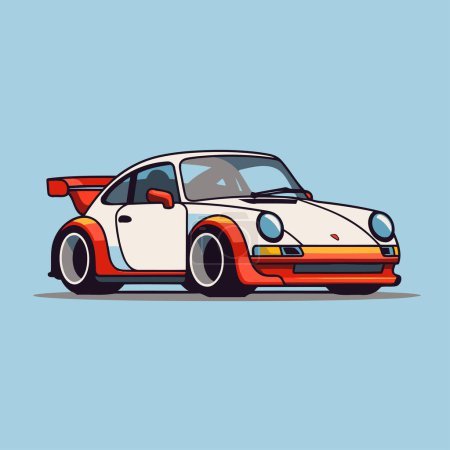 Illustration for Car icon. vector illustration. Flat design style. Side view. - Royalty Free Image