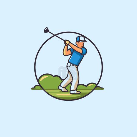Golflikone. Flache Abbildung des Golfer-Vektorsymbols für Webdesign