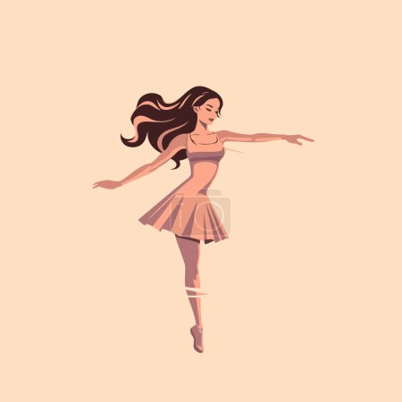 Illustration for Ballerina. Vector illustration in flat style. Isolated on white background. - Royalty Free Image