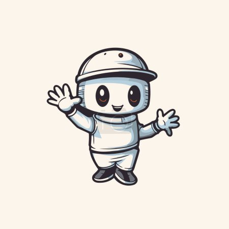 Illustration for Astronaut Cartoon Mascot Character. Vector Illustration. - Royalty Free Image
