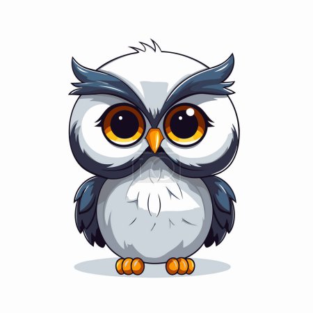 Illustration for Cute cartoon owl isolated on a white background. Vector illustration. - Royalty Free Image