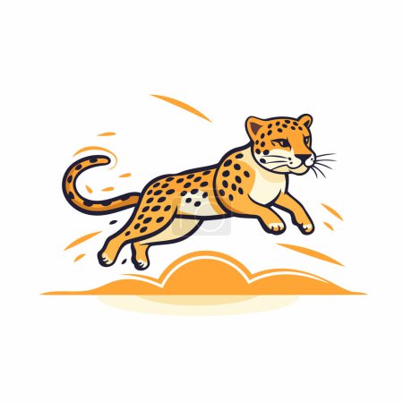 Illustration for Cheetah running in the wild. Vector illustration on white background. - Royalty Free Image