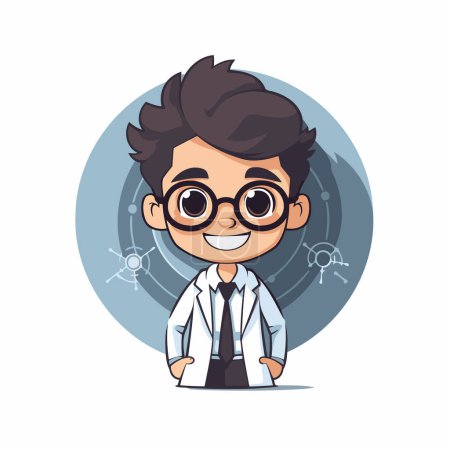 Illustration for Scientist with glasses cartoon vector illustration graphic design vector illustration graphic design - Royalty Free Image