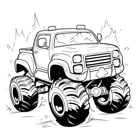 Off-road monster truck. Vector illustration of a monster truck.