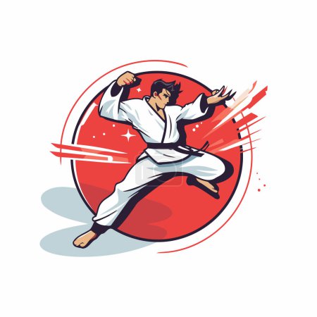 Téléchargez les illustrations : Du taekwondo. illustration vectorielle des arts karatésiques. - en licence libre de droit