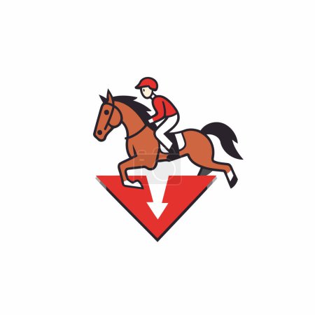 Illustration for Horse racing. equestrian sport vector logo design template. - Royalty Free Image