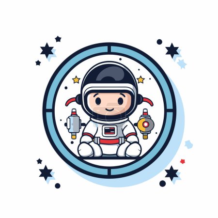 Illustration for Astronaut cartoon icon. space and universe theme. colorful design. vector illustration - Royalty Free Image