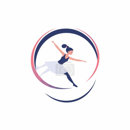 Ballet dancer vector logo design template. Ballerina icon.