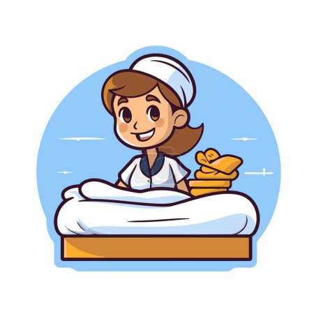 Illustration for Nurse in bed cartoon icon. Medical and healthcare theme. Colorful design. Vector illustration - Royalty Free Image